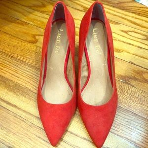 Anthropologie suede pumps